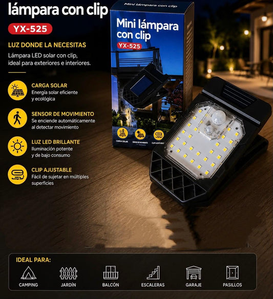 lámpara solar con sensor de movimiento
