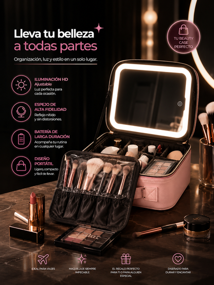 Organizador de belleza con iluminación